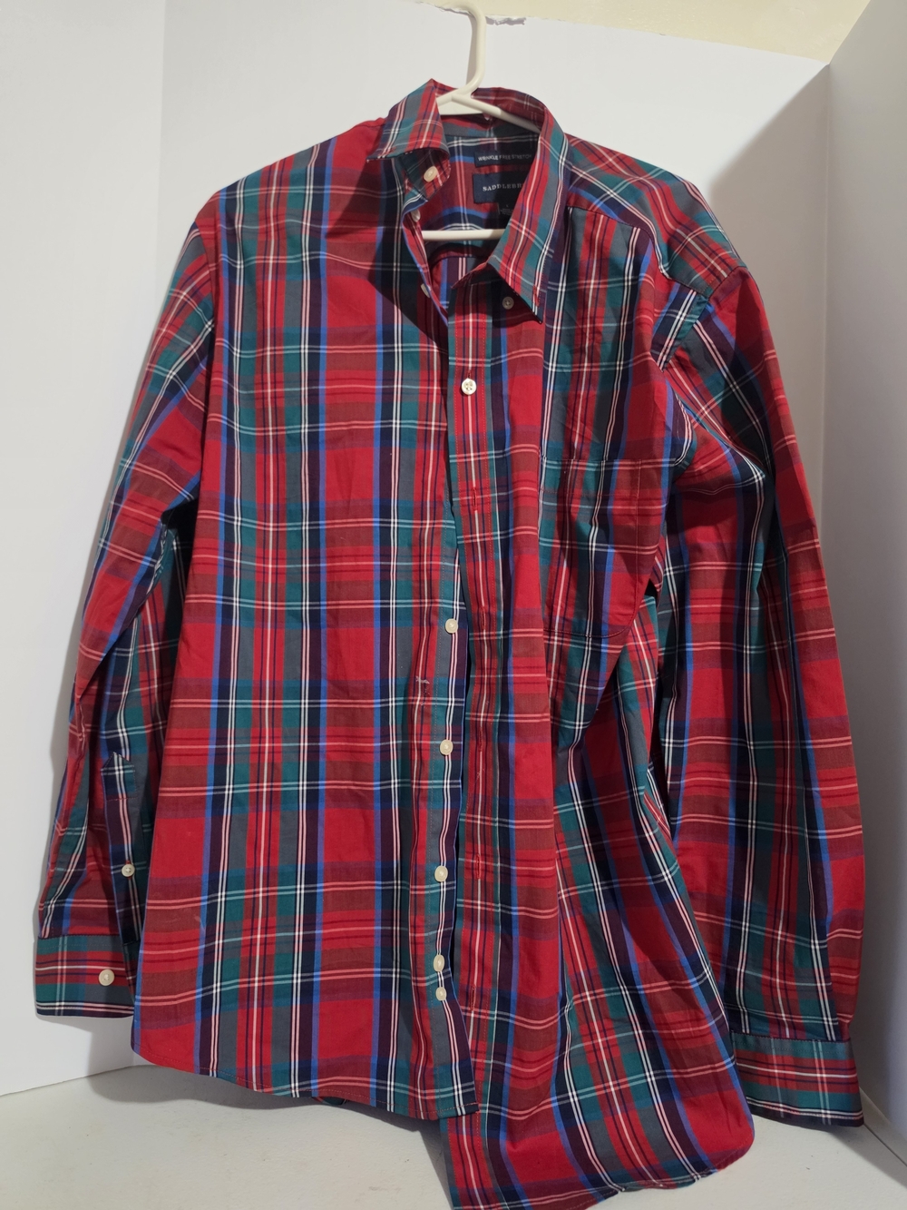 Saddlebred Red Plaid Long-Sleeve Button-Down Shirt